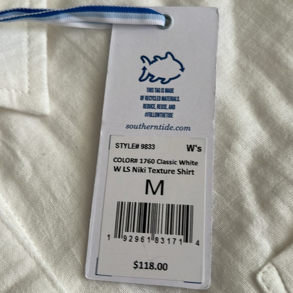 Southern Tide Women's Niki Texture Shirt - Classic White - Picture 11 of 11
